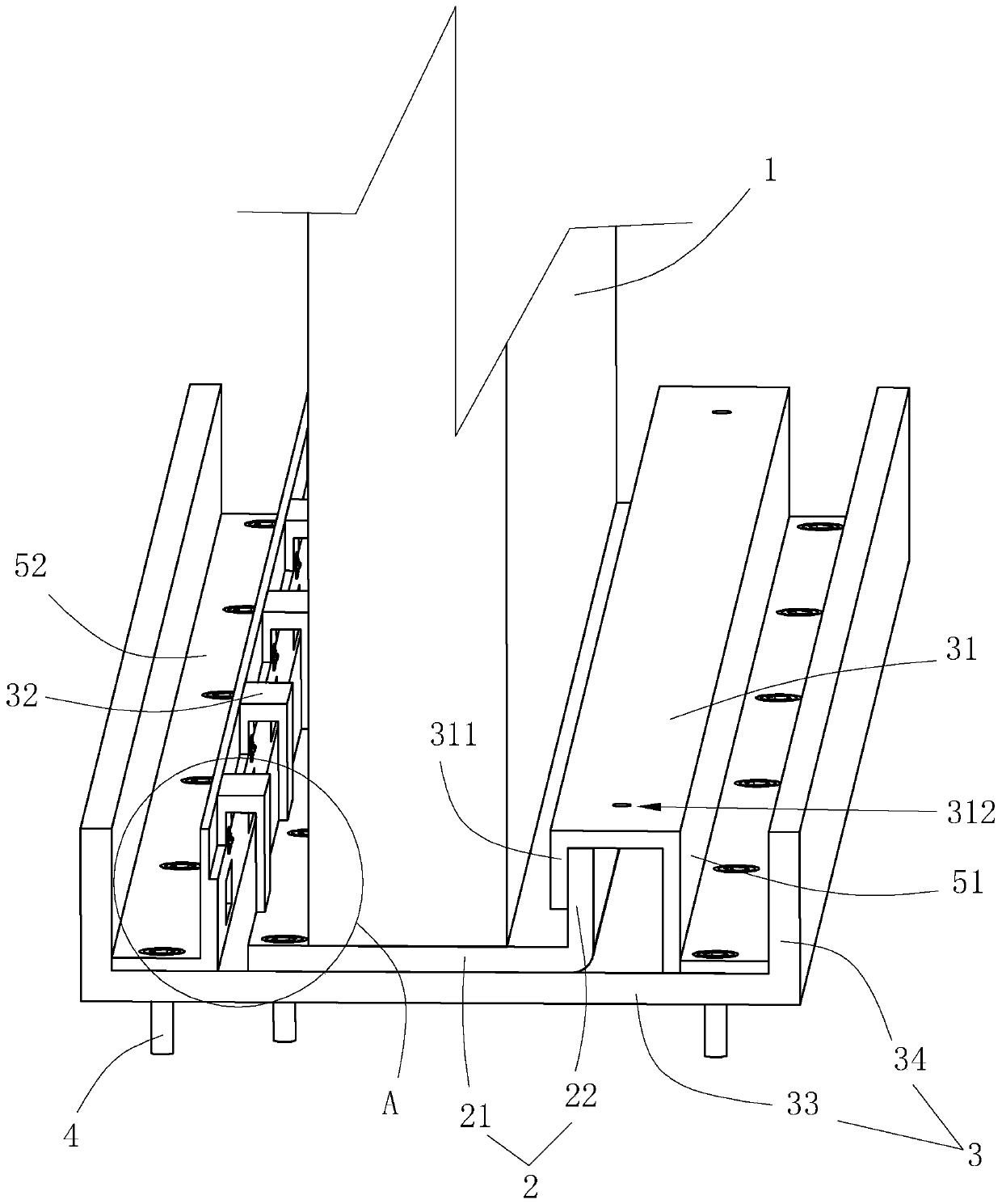 Prefabricated wall body installing structure