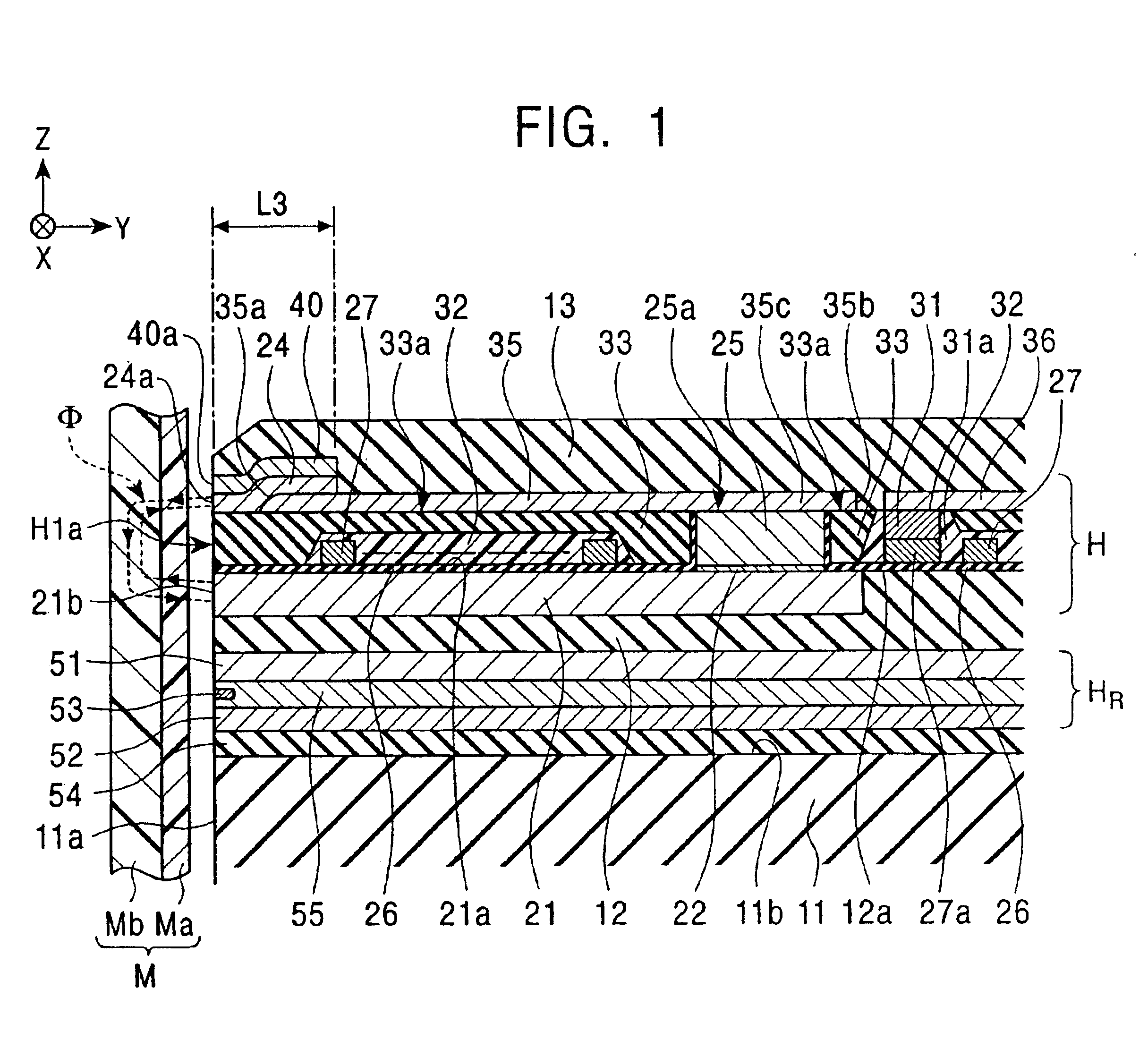 Perpendicular magnetic recording head including nonmagnetic layer overlaying main pole layer