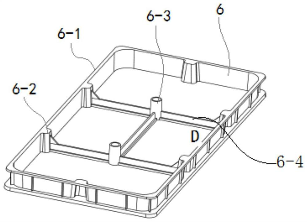 Multi-supporting post anti-floating box body for cast-in-place concrete hollow floor slab