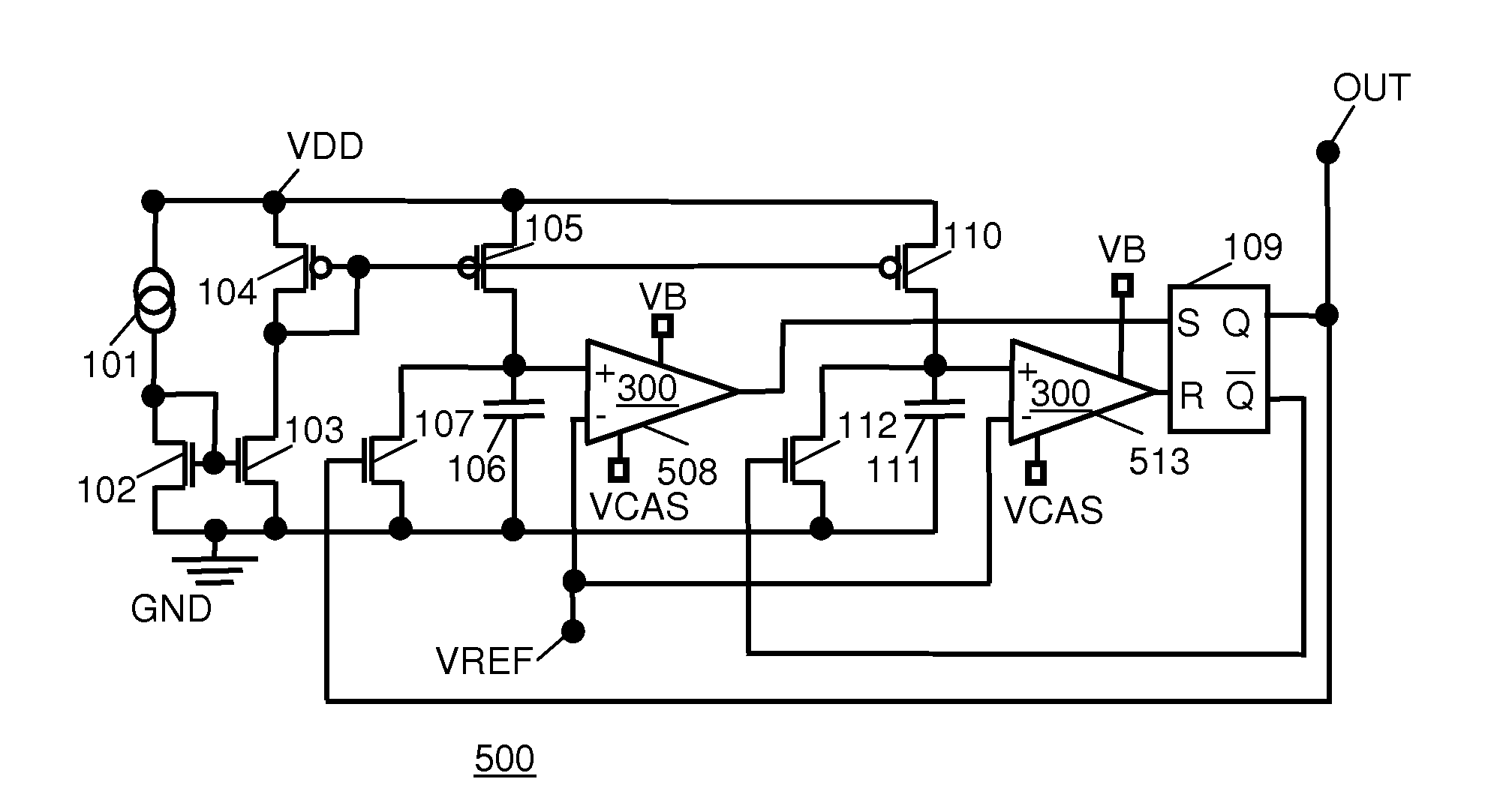 Comparator and relaxation oscillator employing same