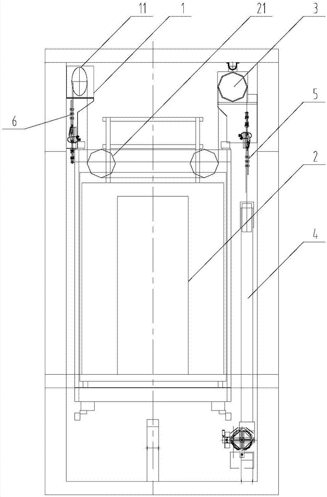 Elevator arrangement structure