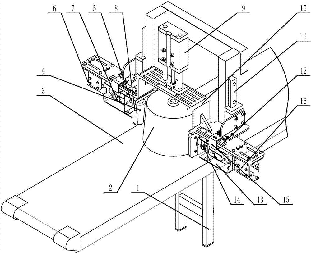 Bobbin yarn clamping, overturning and lifting device and working method