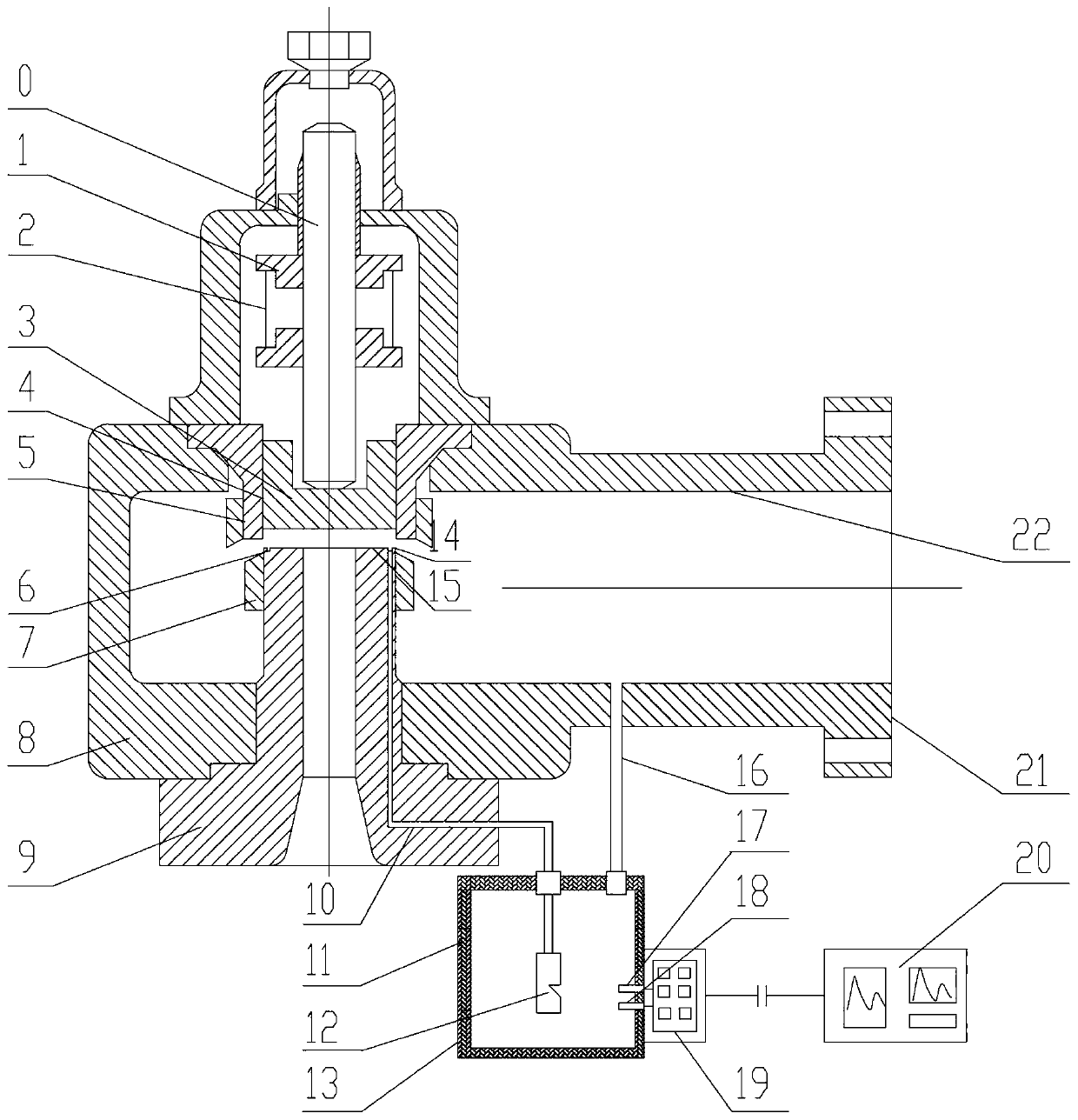 An online monitoring device for internal leakage of safety valve based on ultrasonic fixed frequency design