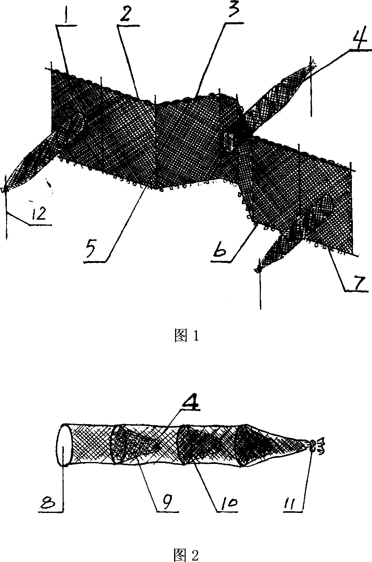 Fishing method by using bidirectional intercepting network mesh cage