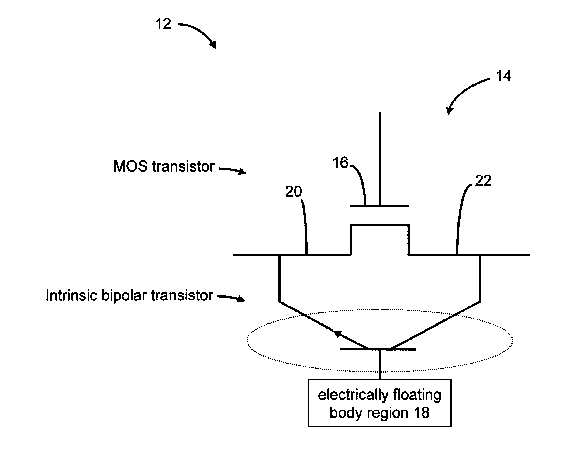 Bipolar reading technique for a memory cell having an electrically floating body transistor