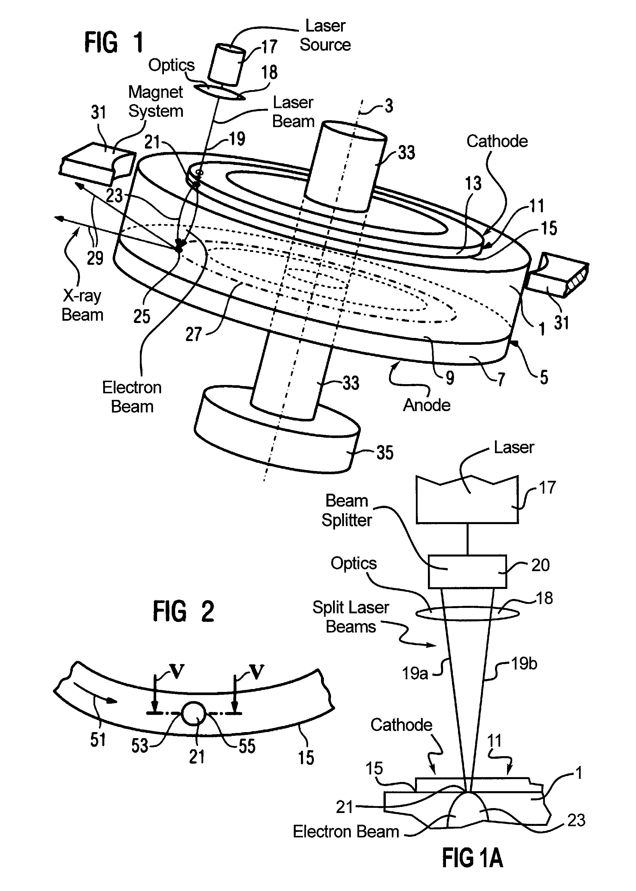 X-ray radiator with thermionic emission of electrons from a laser-irradiated cathode