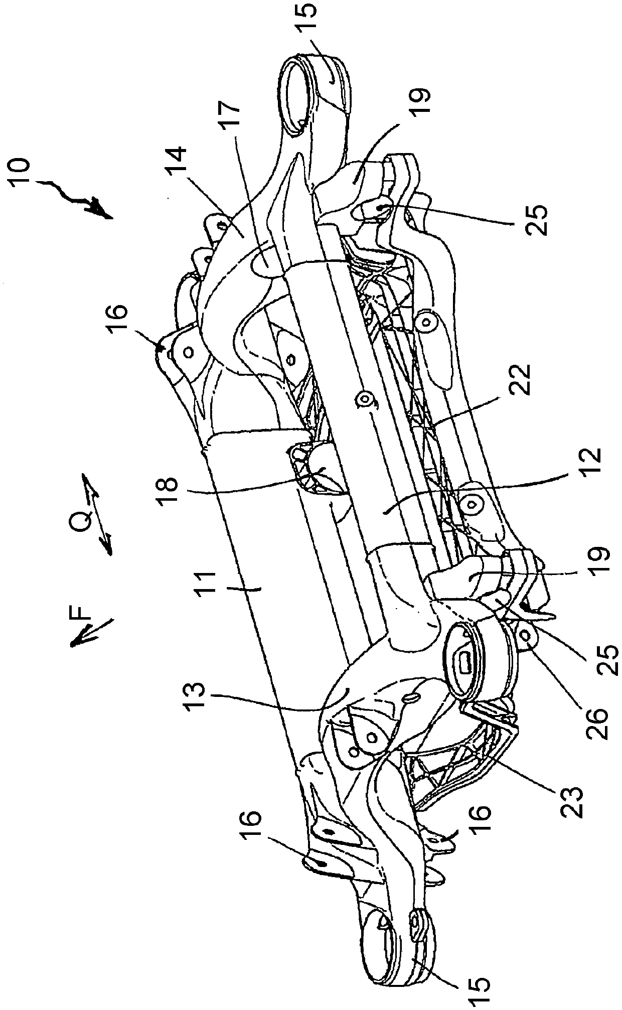 Motor vehicle with axle bracket