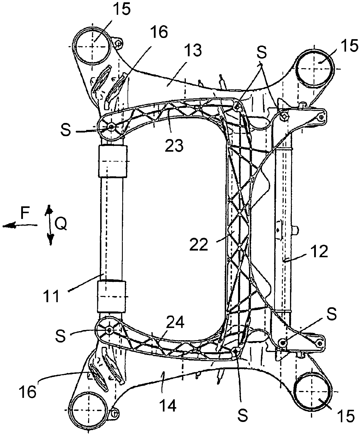 Motor vehicle with axle bracket