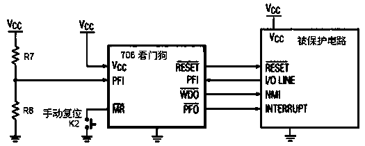 Protecting circuit for preventing continuous damage and implementation method