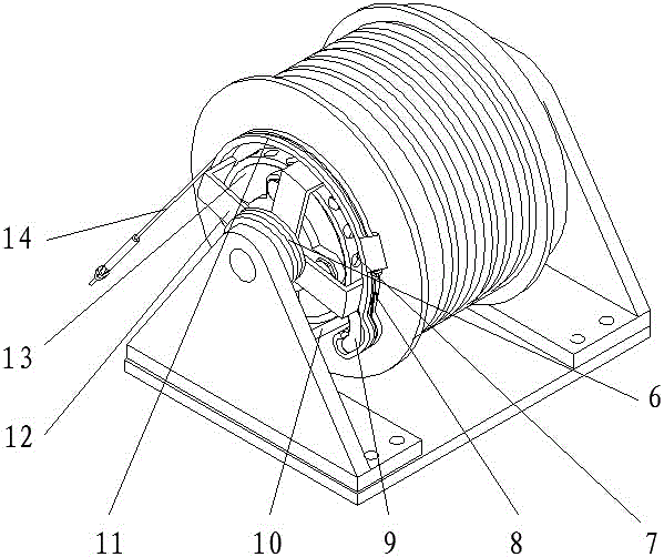 Crane hoisting device with wire rope tensioning mechanism