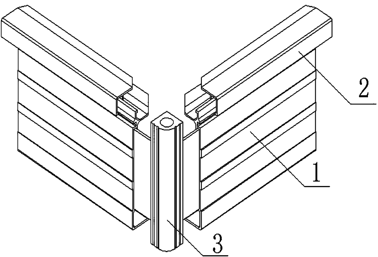 A multifunctional combined corner connector of a flat-plate solar collector frame