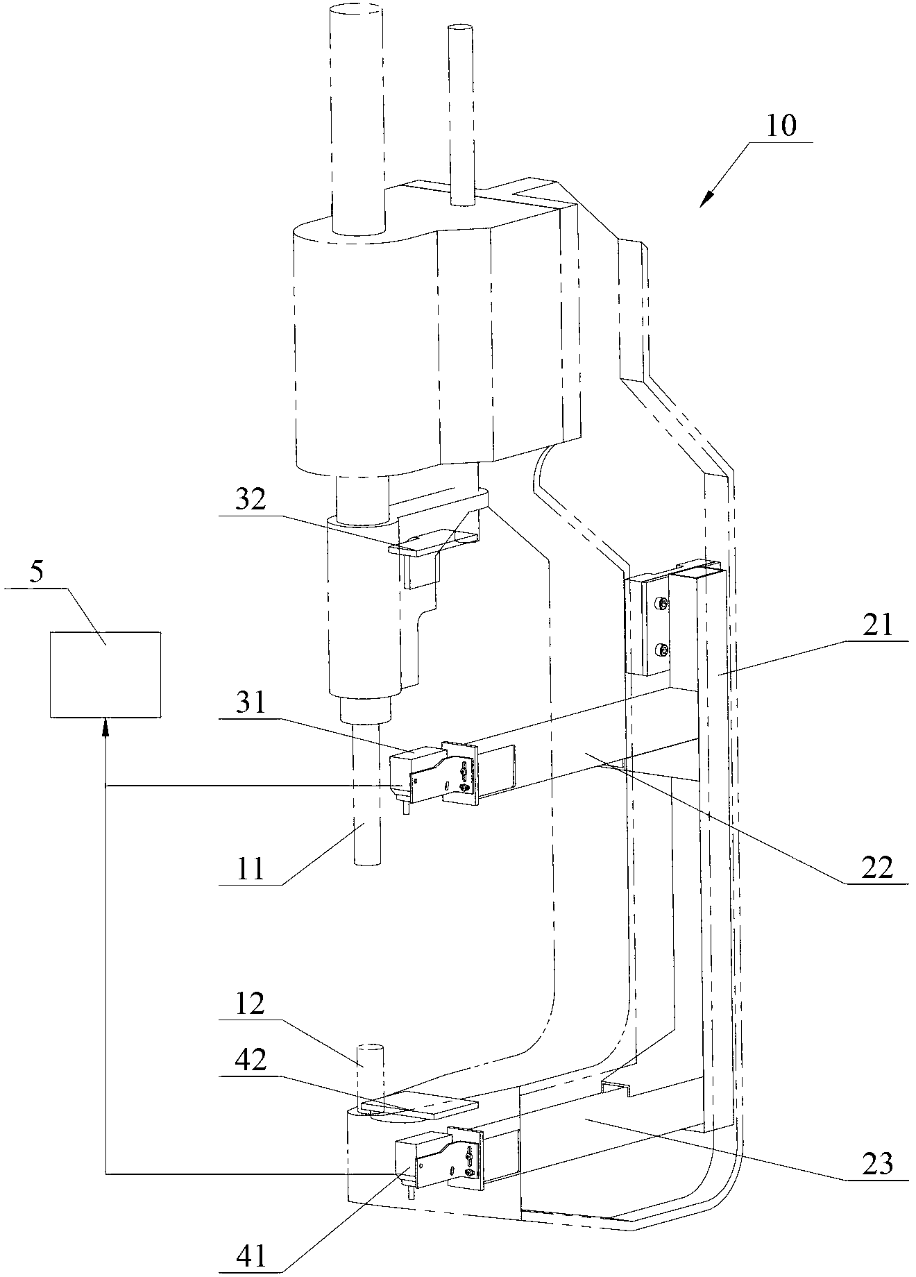 Electrode displacement monitoring device and method for resistance spot welding and resistance spot welding device