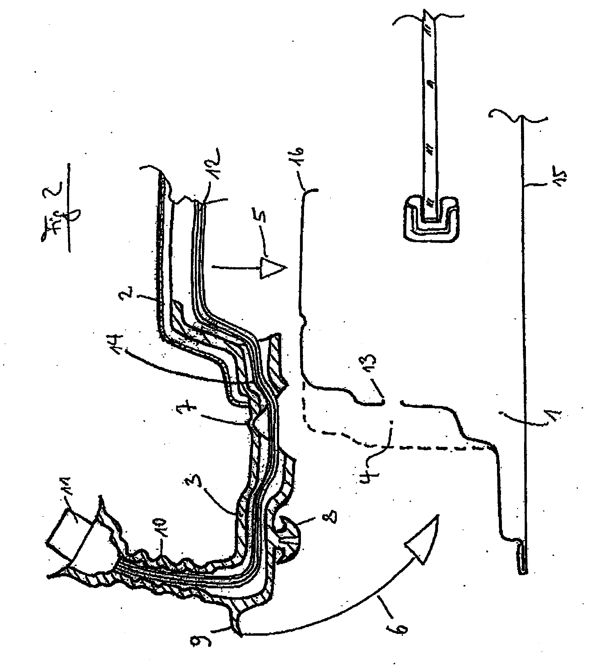 Inner cladding of a motor vehicle door comprising a cable harness