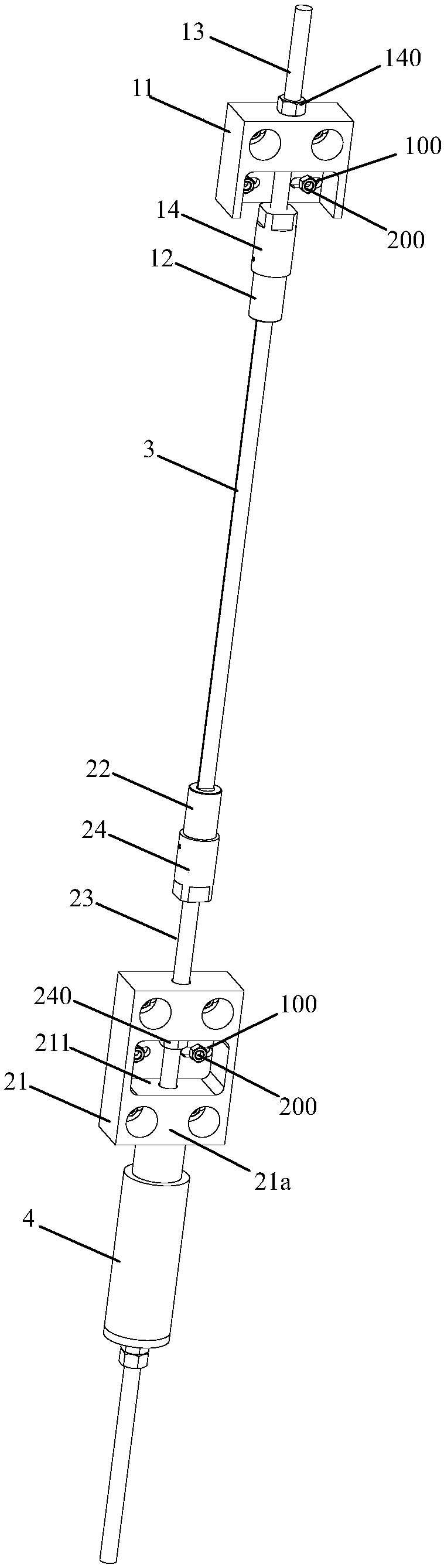 Prestressed carbon fiber tensioning device