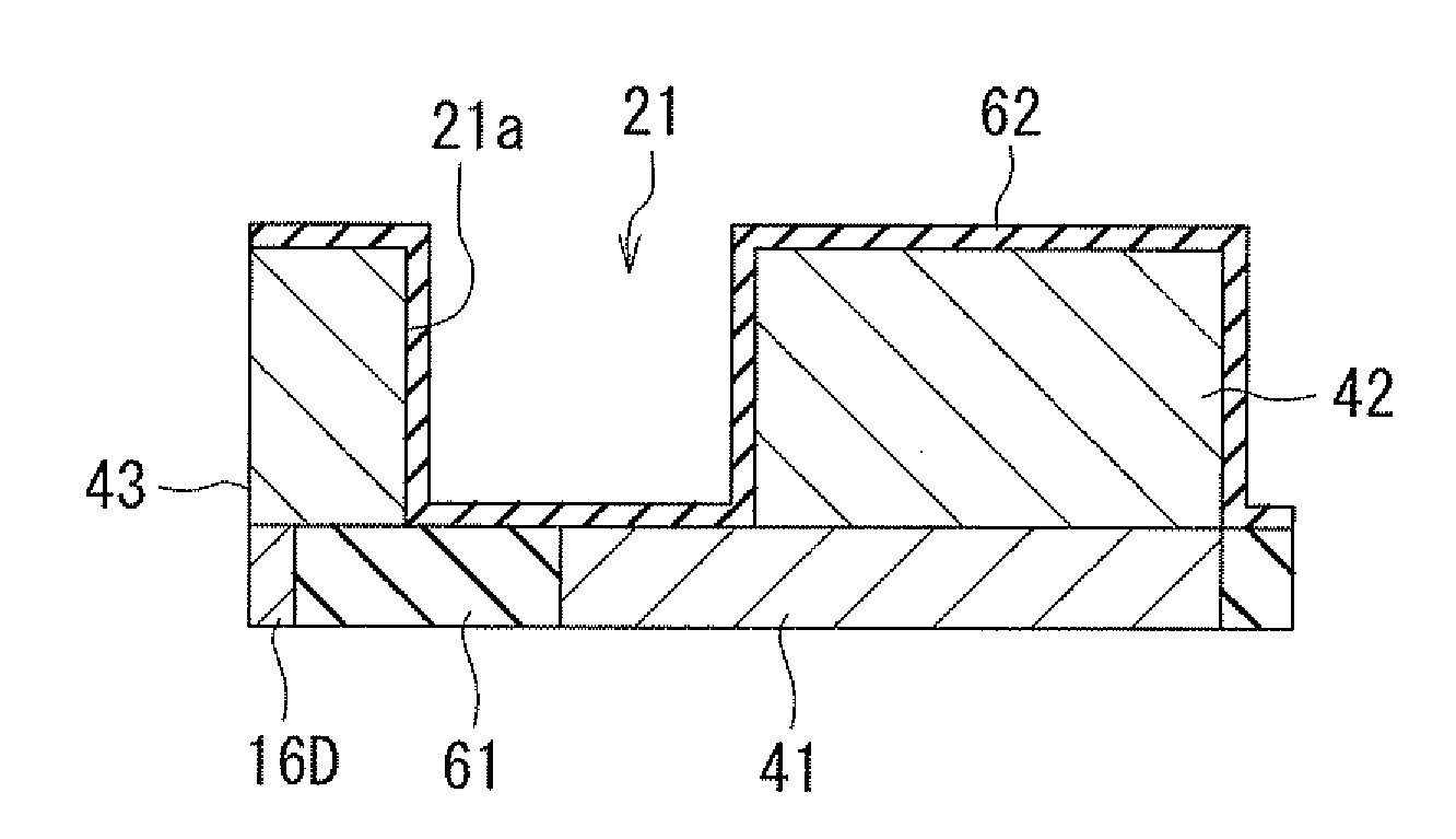 Magnetic head for perpendicular magnetic recording having a main pole, a shield and a coil core part setback away from the medium facing surface a specified distance