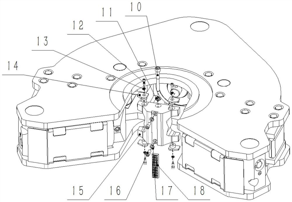 Three-oil-cylinder pipe column clamping device for iron roughneck