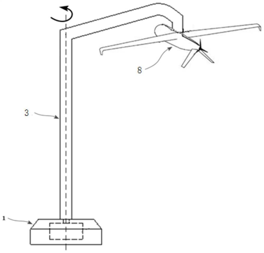 Rotary launching device and launching method of unmanned aerial vehicle