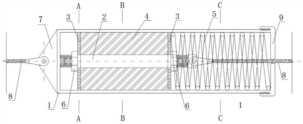 One-way self-resetting adjustable frictional energy dissipation damper and using method thereof