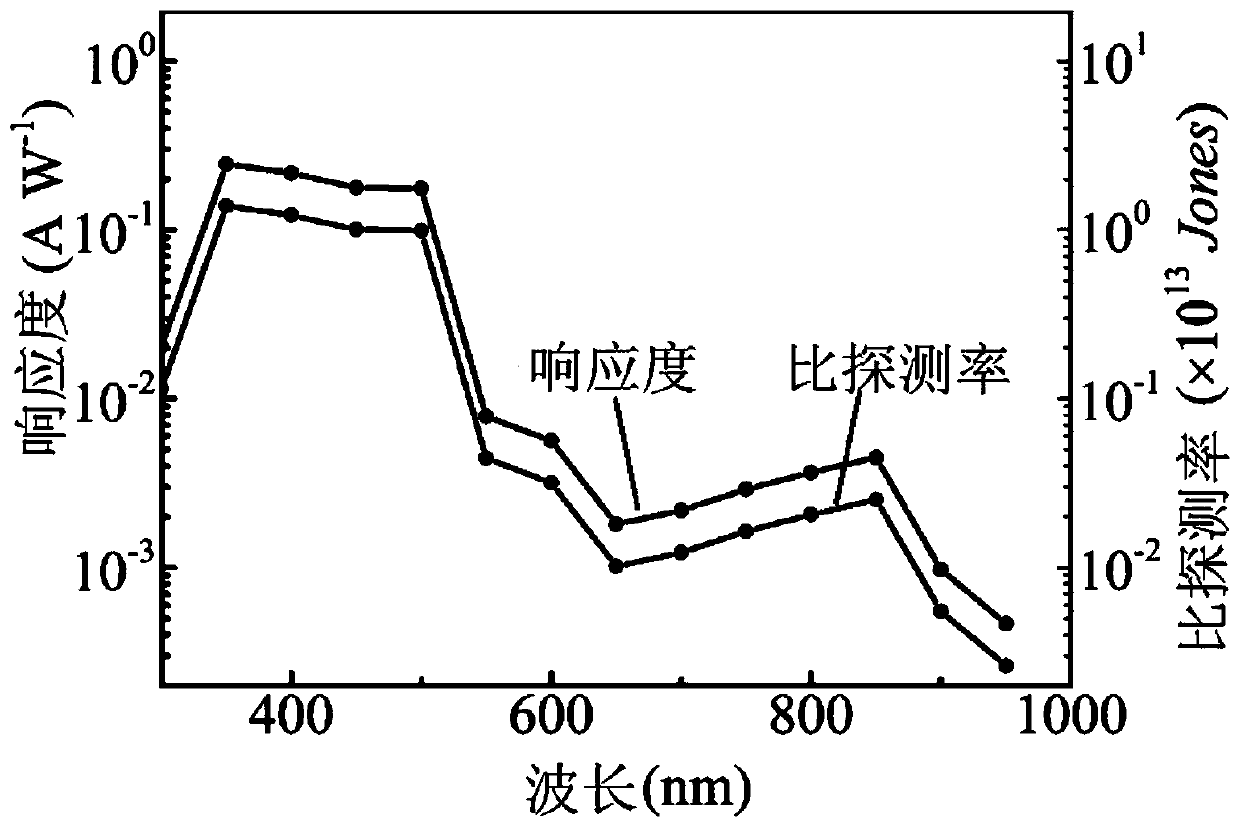 Wide-spectrum self-driven inorganic perovskite photoelectric detector and preparation method thereof