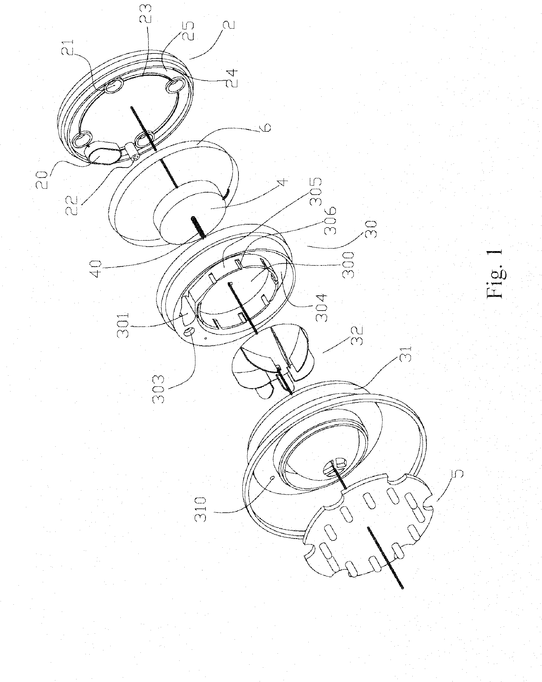 Showerhead with turbocharger mechanism