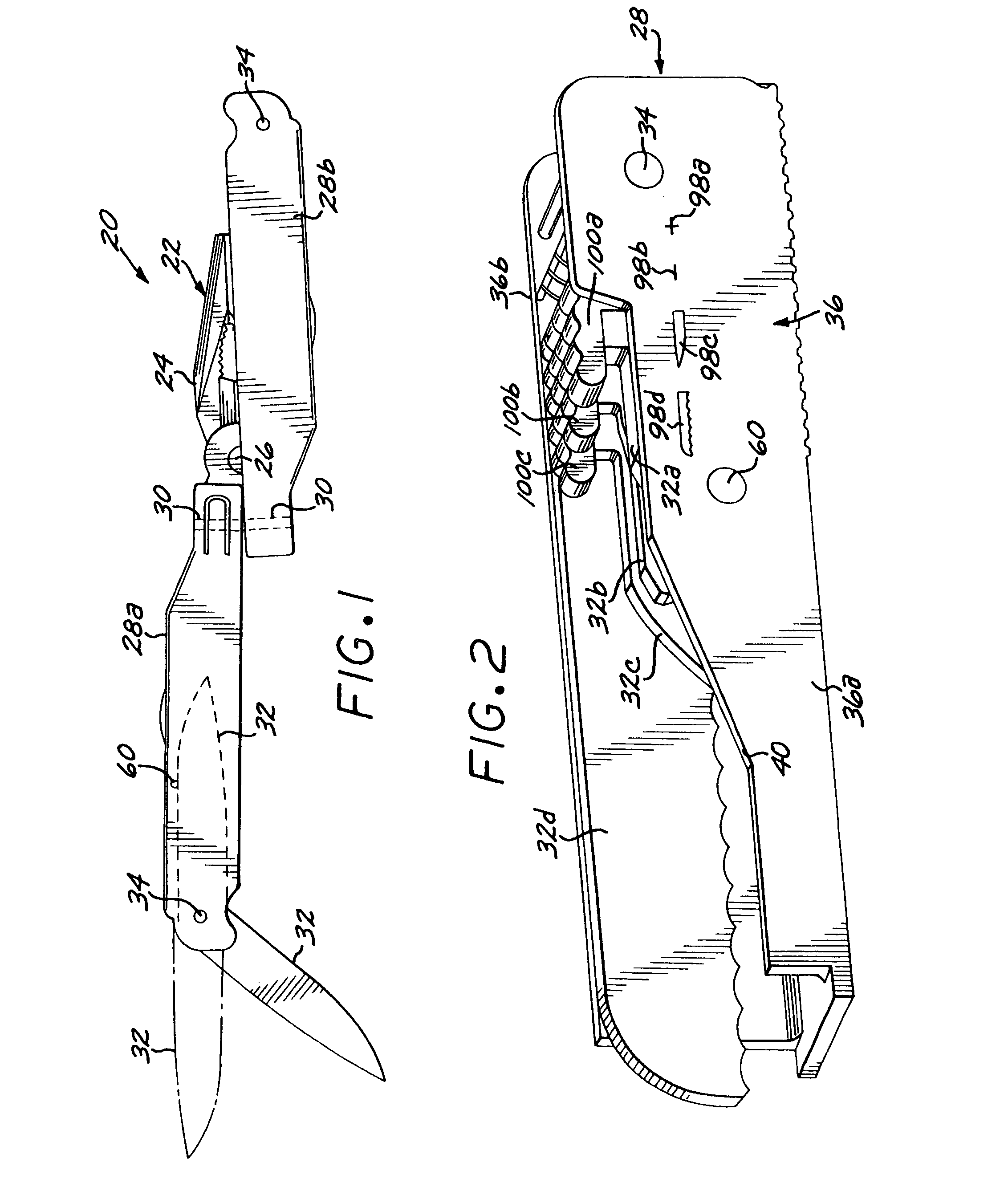 Hand tool with multiple locking blades controlled by a single locking mechanism and release