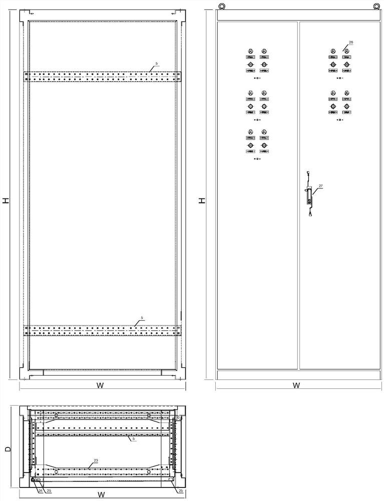 Novel split type modularized installation low-voltage power distribution cabinet