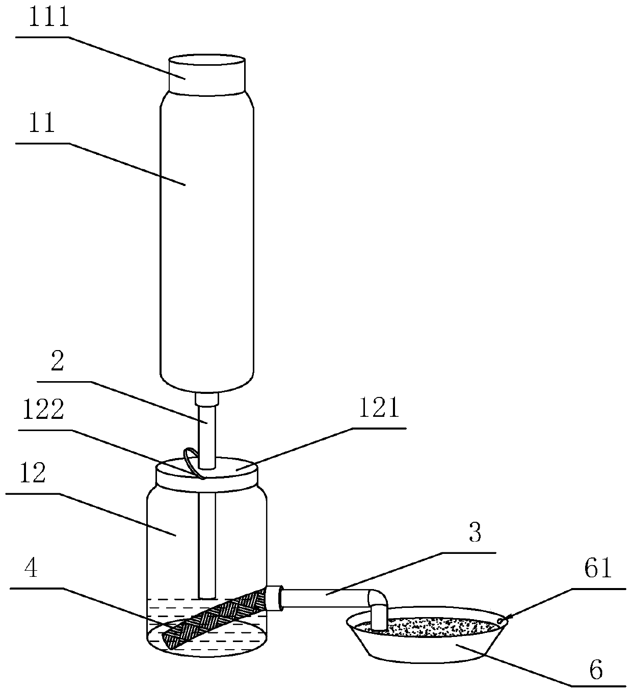 Combined automatic water adding device according to needs and fly catching cage