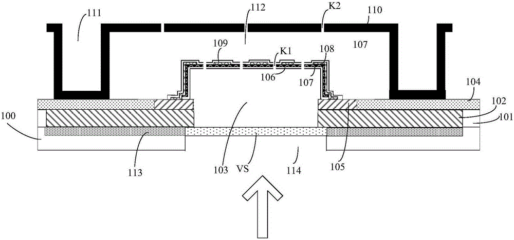 Backside illuminated hybrid imaging detector pixel structure and preparation method thereof