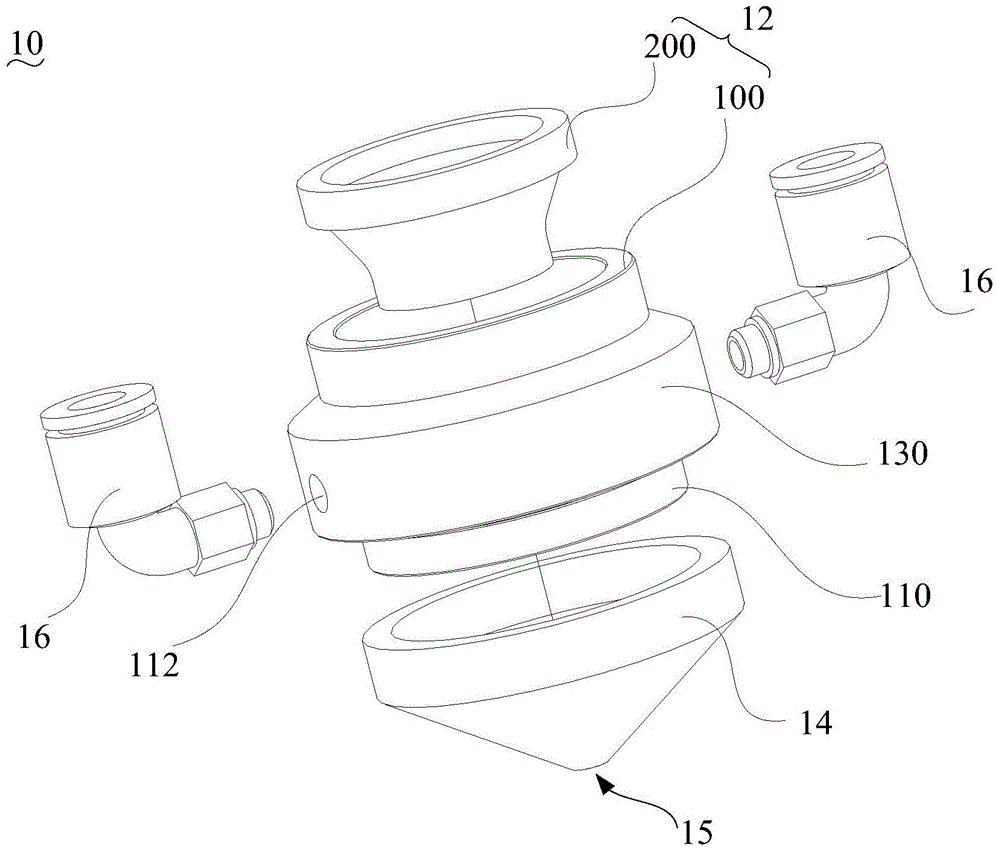 Cutting nozzle air chamber device and cutting nozzle system