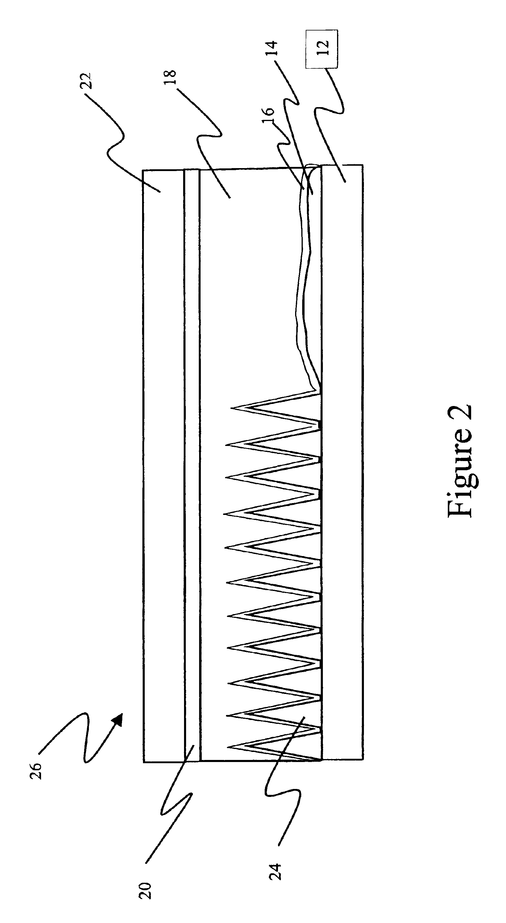 Security device with patterned metallic reflection