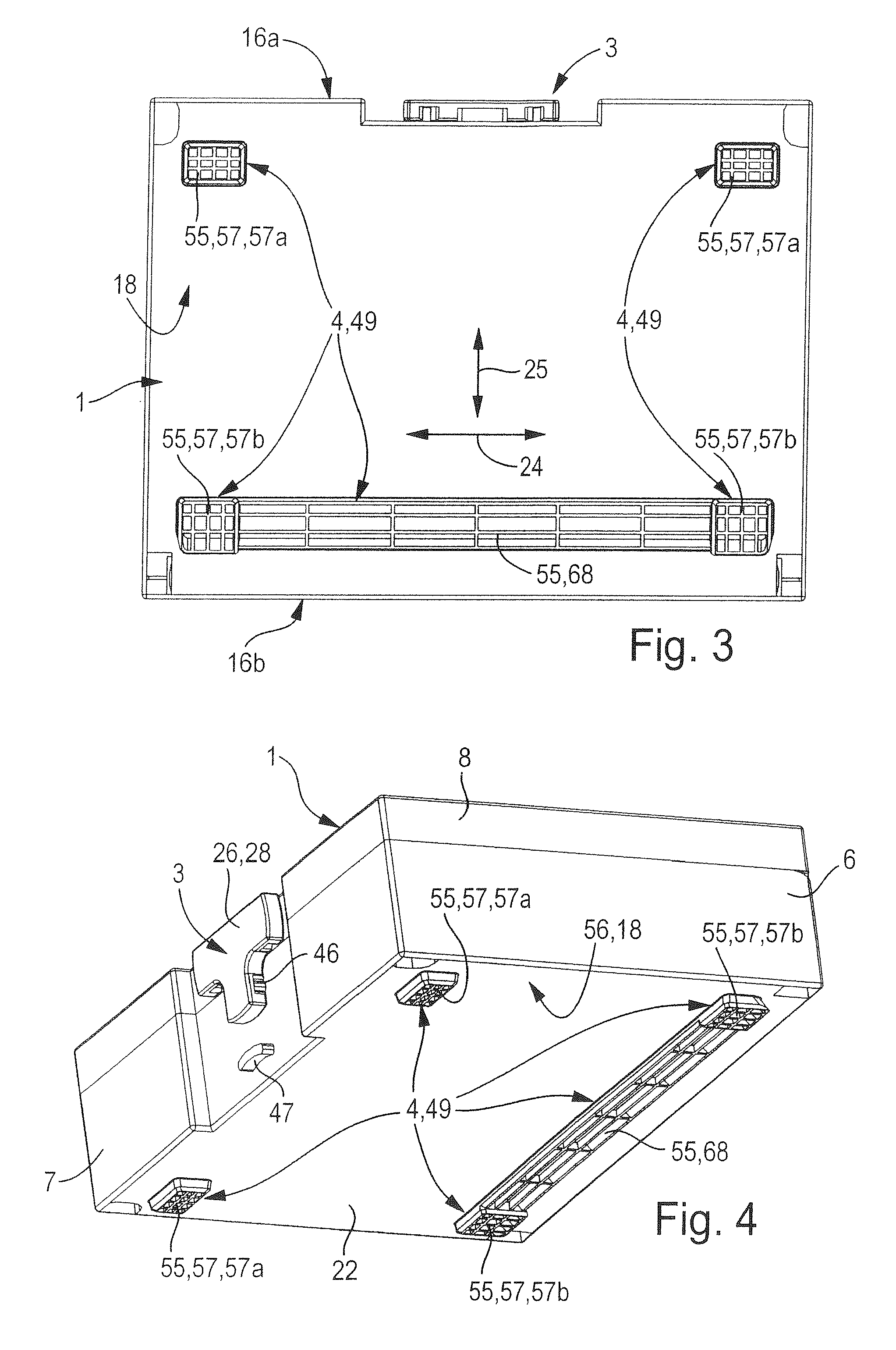 Stackable container assembly with reciprocal locking of the stacked containers