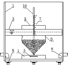 Fine-particle sediment underwater repose angle measuring device and measuring method thereof