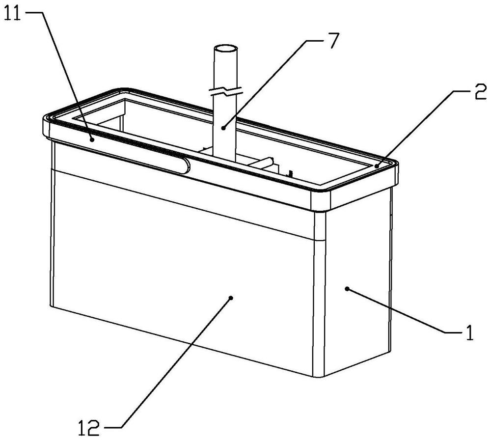 Mop bucket kit free of manual brushing and wringing