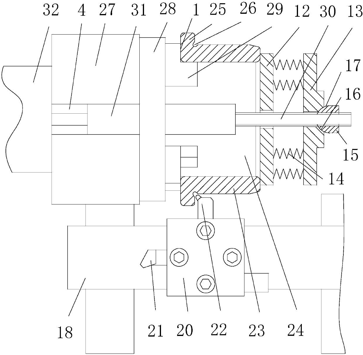 Turning and processing device of bearing inner ring and processing method