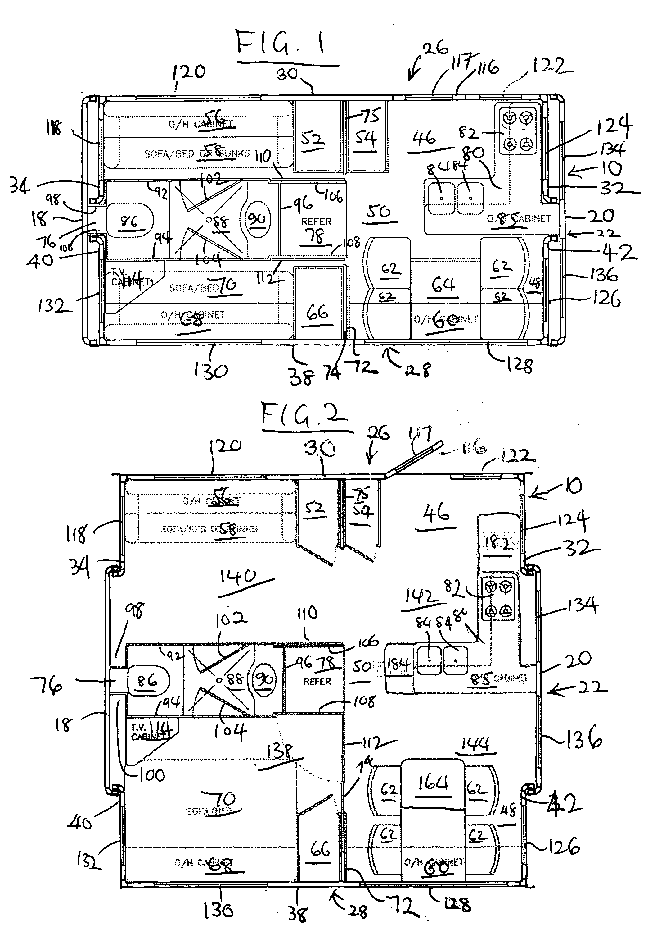 Slidable room arrangement for recreational trailer