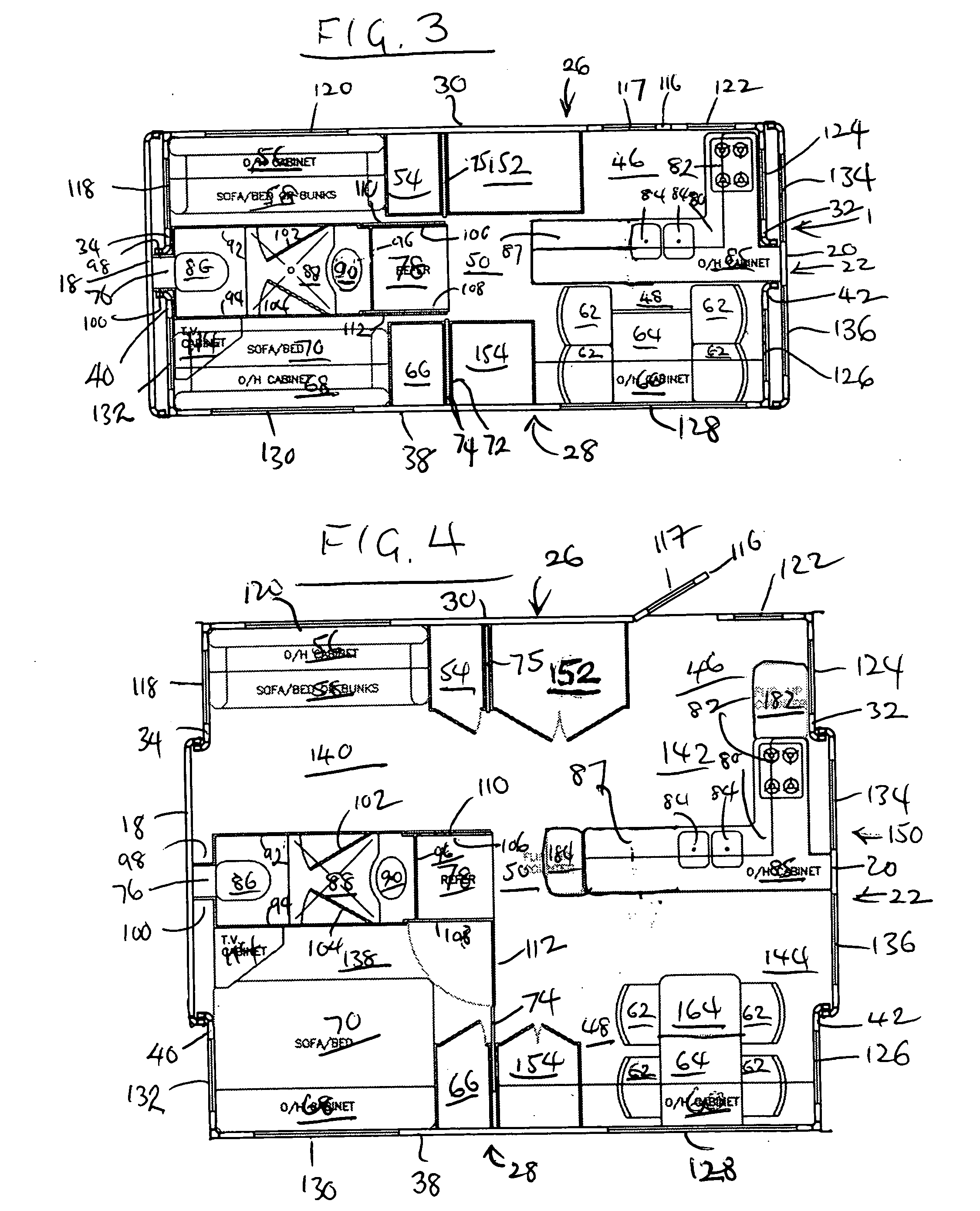 Slidable room arrangement for recreational trailer