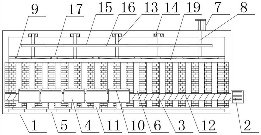 Furnace shell of automatic continuous tempering furnace