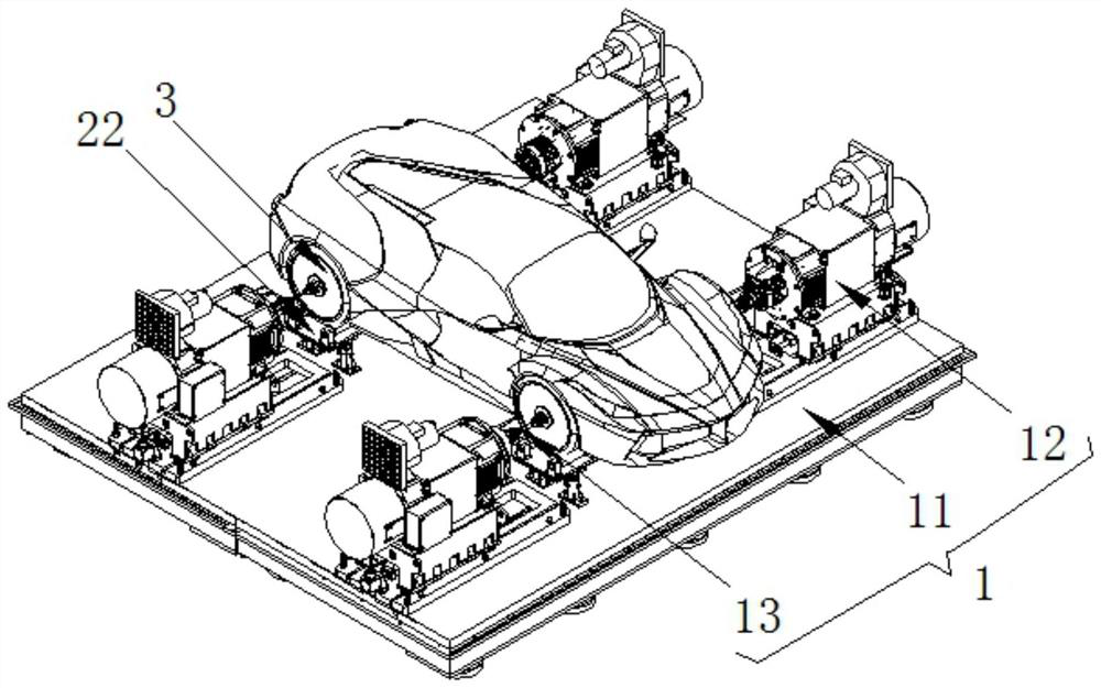 Test method for realizing measurement items of real vehicle drum rack by using power assembly rack