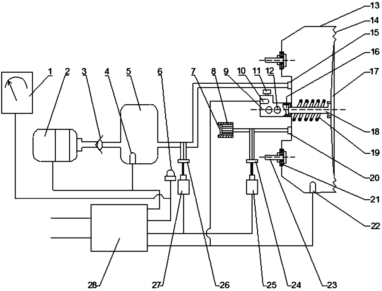 A vacuum booster braking control system and control method for an unmanned electric vehicle