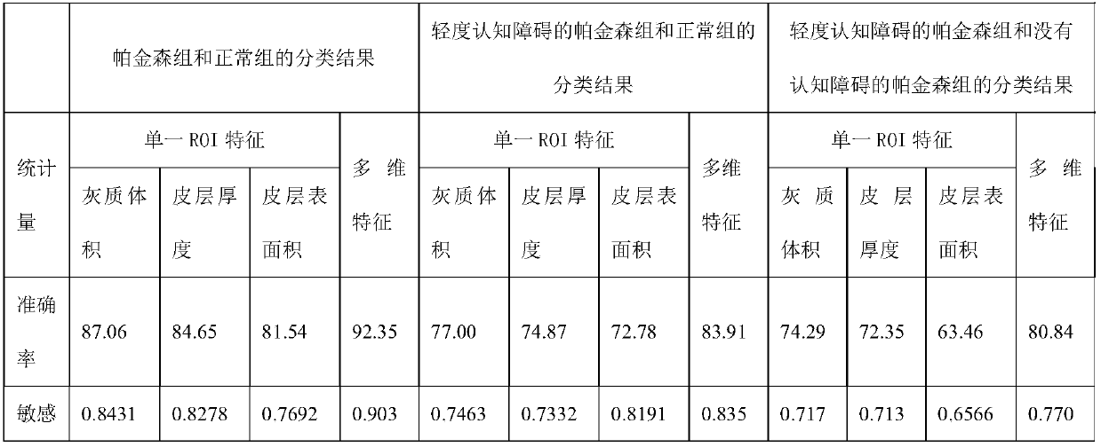 Multidimensional Feature Classification Method Based on Brain Magnetic Resonance Image