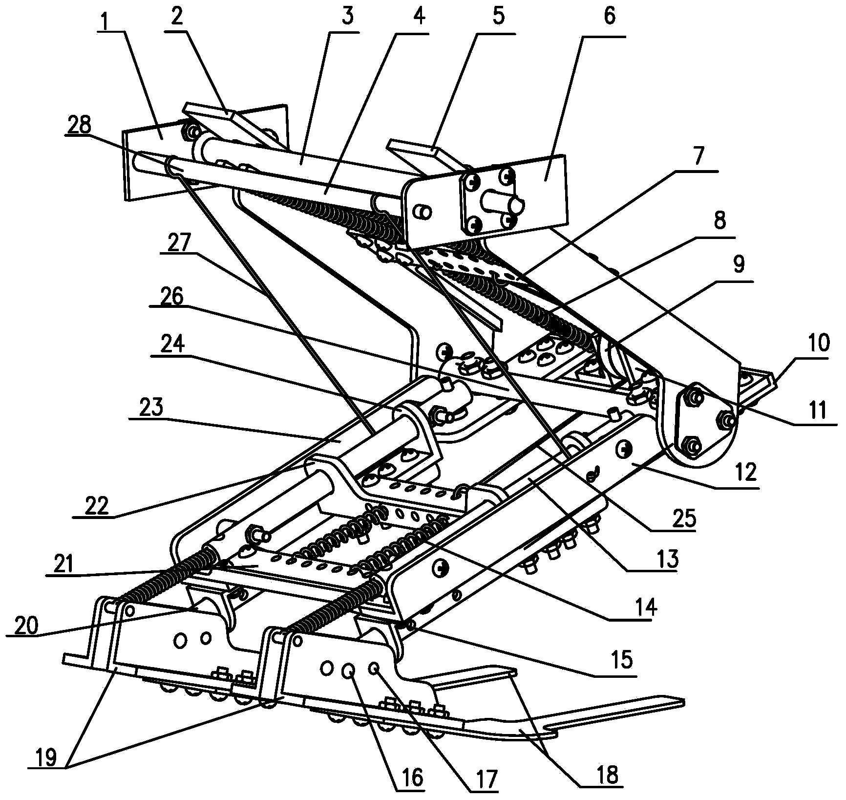 Mechanism for simulating jumping of frog rear legs