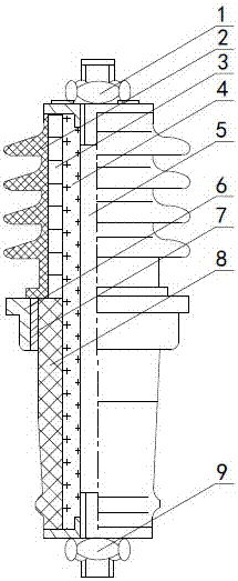 Fixed, sealed and insulated lightning-protection sleeve for distribution transformer