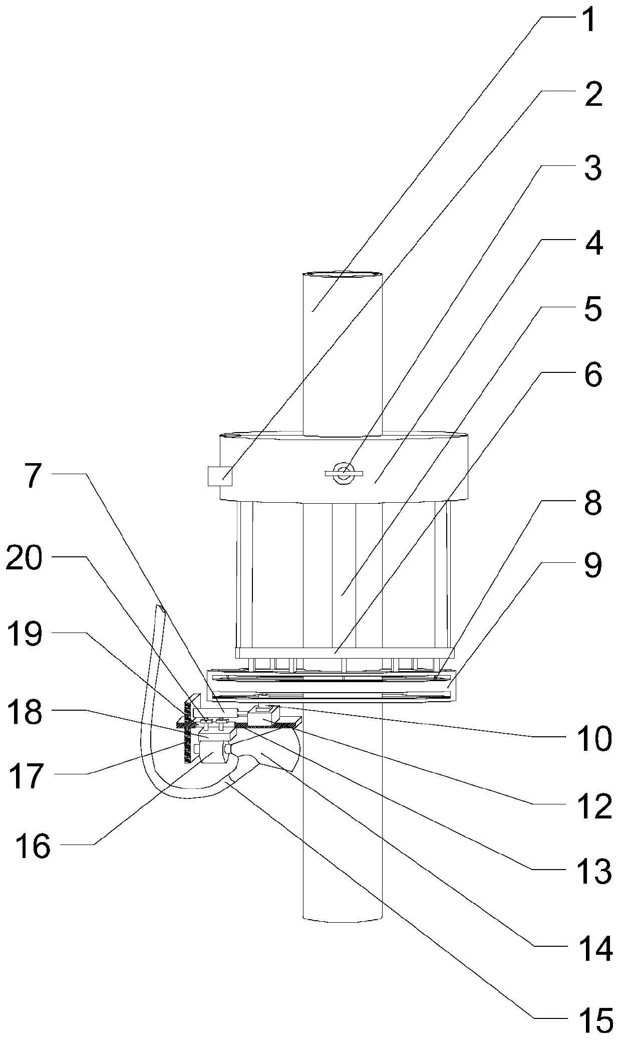 Cleaning device for columnar support of drilling platform on water