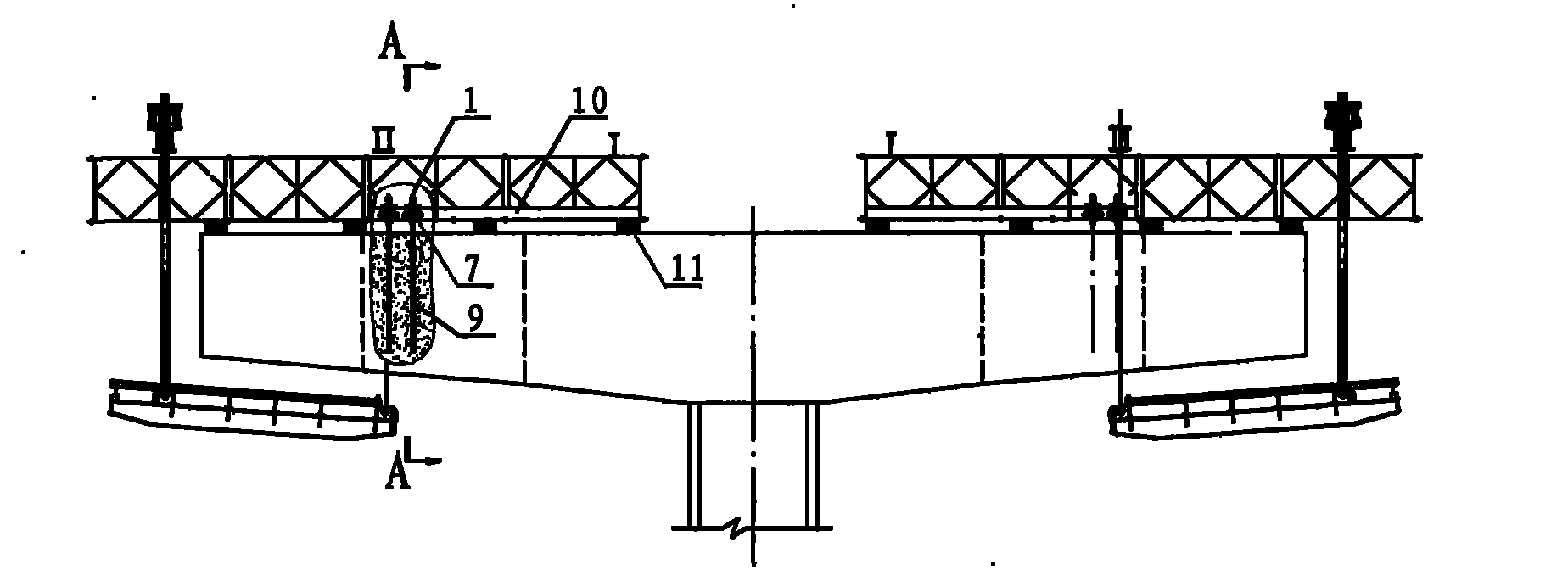 Suspended basket spherical pressing wheel device