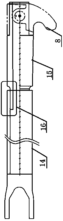 Hook arm of buffer load-shedding arresting hook