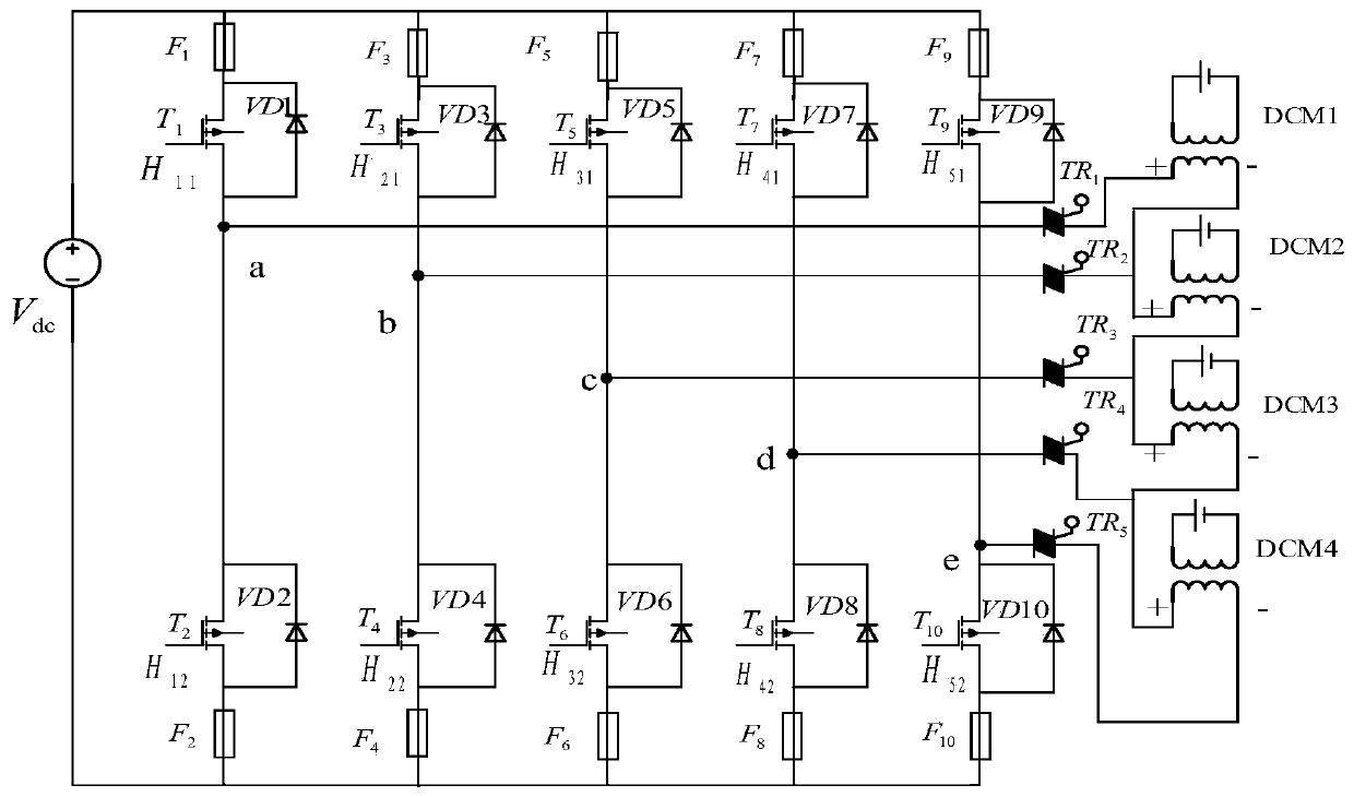 Fault-tolerant control system and method for four-direct-current motor series system