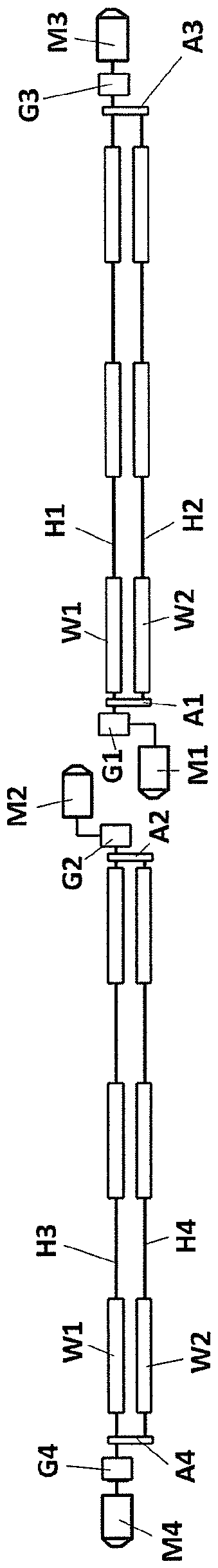 Individual drive for detaching rollers of a combing machine