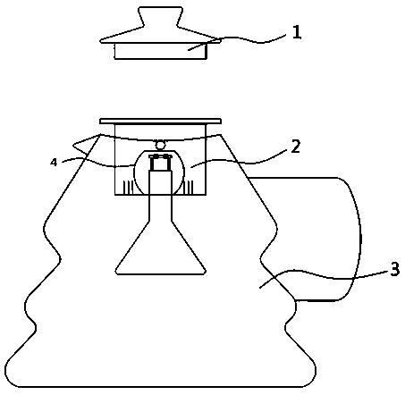 Cavity tea ball and preparation method and application thereof