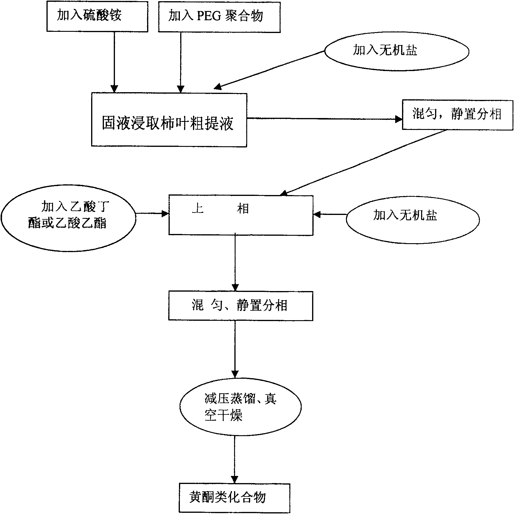 Method for extracting flavone substance from persimmon leaf by double water-phase extraction