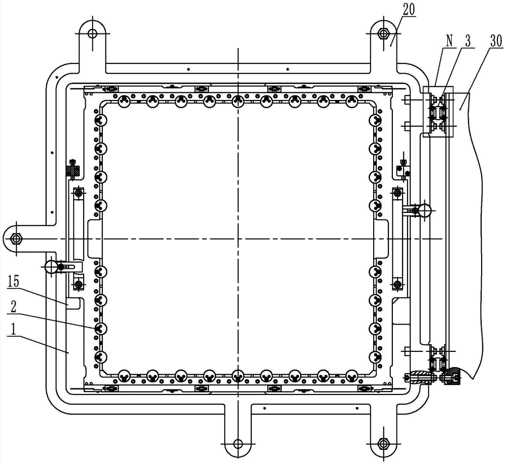 Flexible hinge and floating frame matched clamping and positioning device for optical component